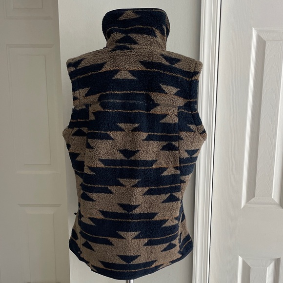 The North Face Sz L Campshire Aztec Women's Fleece Vest - Brown and Navy. - Picture 5 of 13